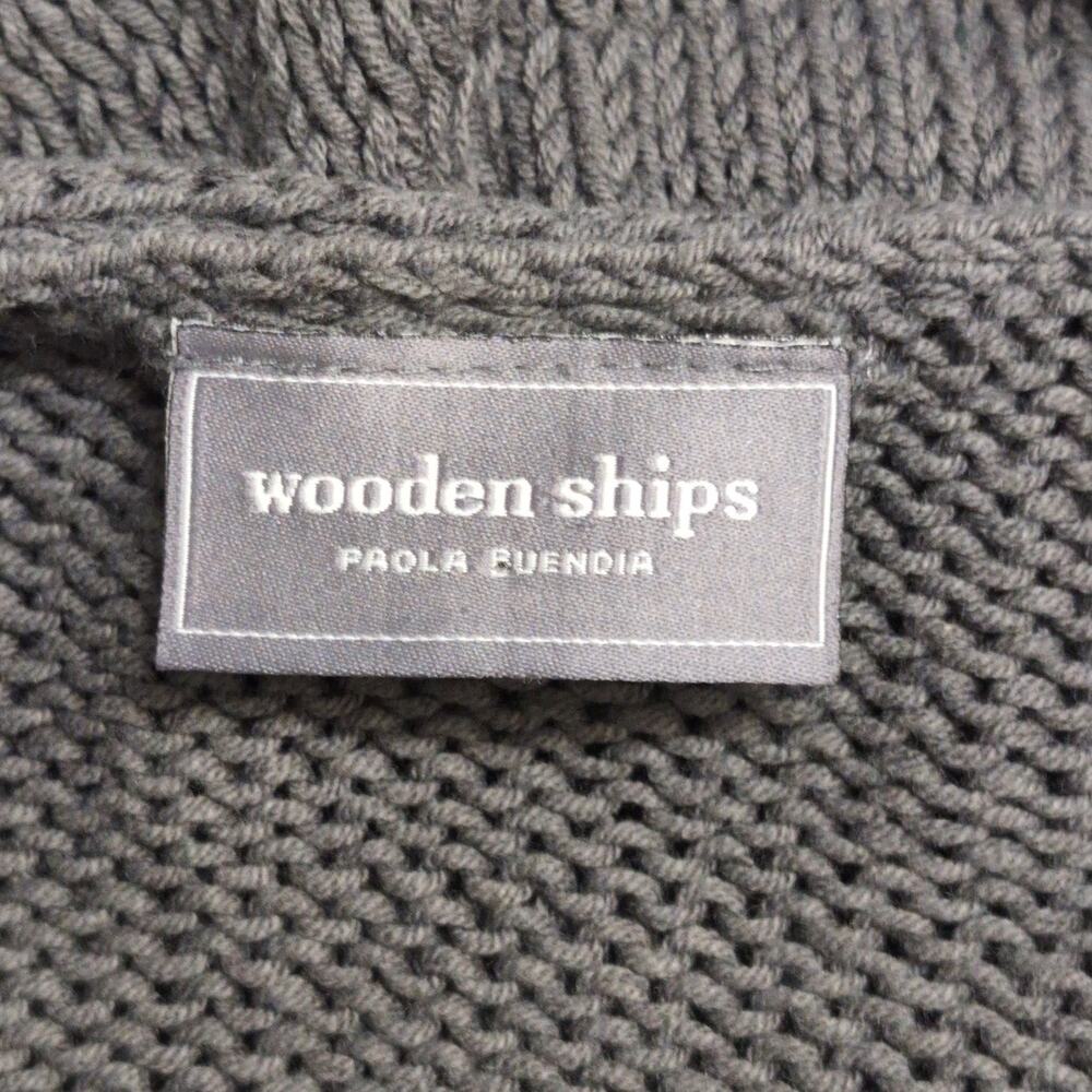 Wooden Ships "Beach" Spellout Sweater Coastal Cozy Knit Nautical Size XL - Picture 4 of 6